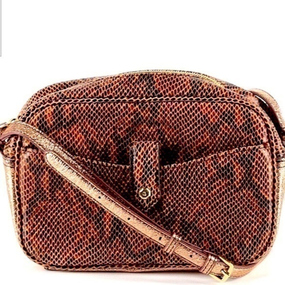 G.I.L.I. Got It Love It Leather Snake gold Crossbody Bag purse gently preloved